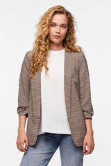 Pieces Blazer estampada floral con manga tres cuartos verde