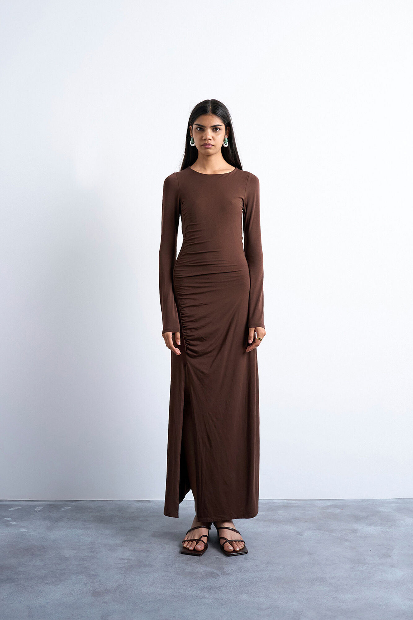 Topshop Vestido largo drapeado