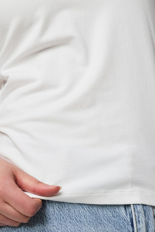 Pieces Camiseta b&aacute;sica blanco