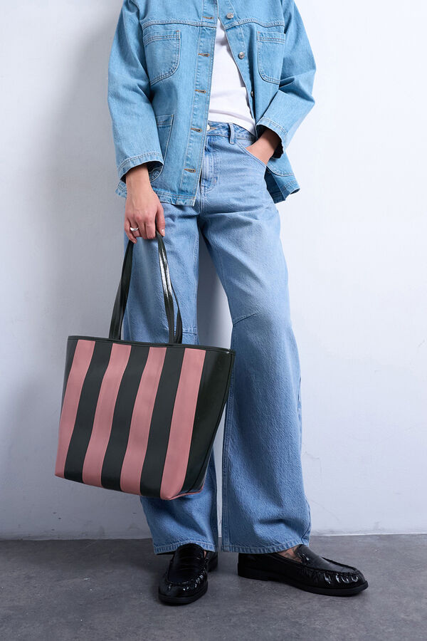 Topshop Bolso shopper rayas rosa