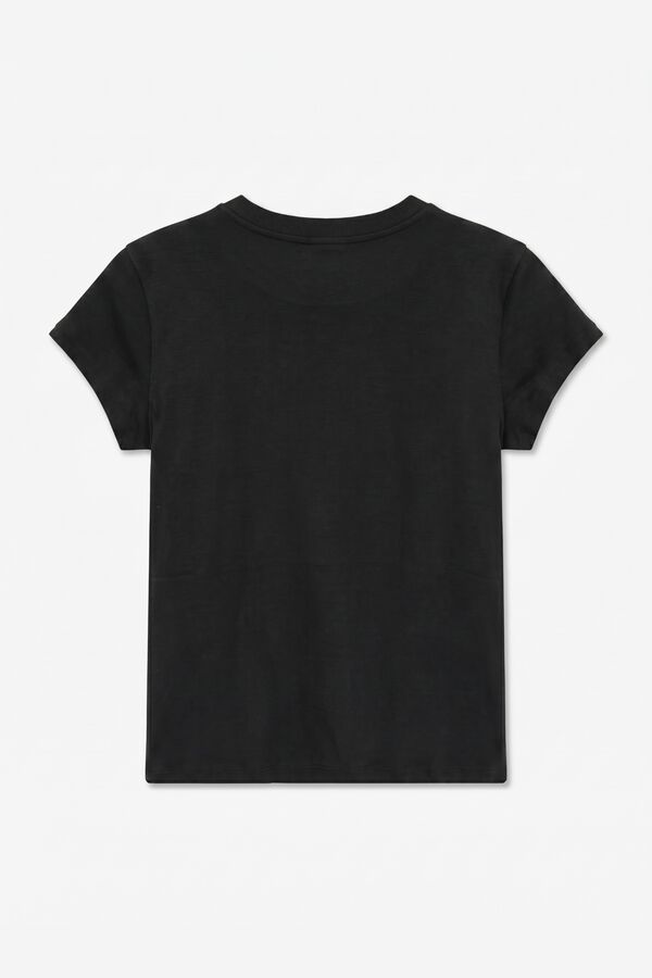 Topshop Camiseta manga corta algod&oacute;n negro