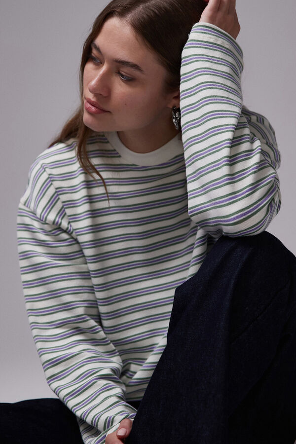 Topshop Camiseta skater de manga larga blanco