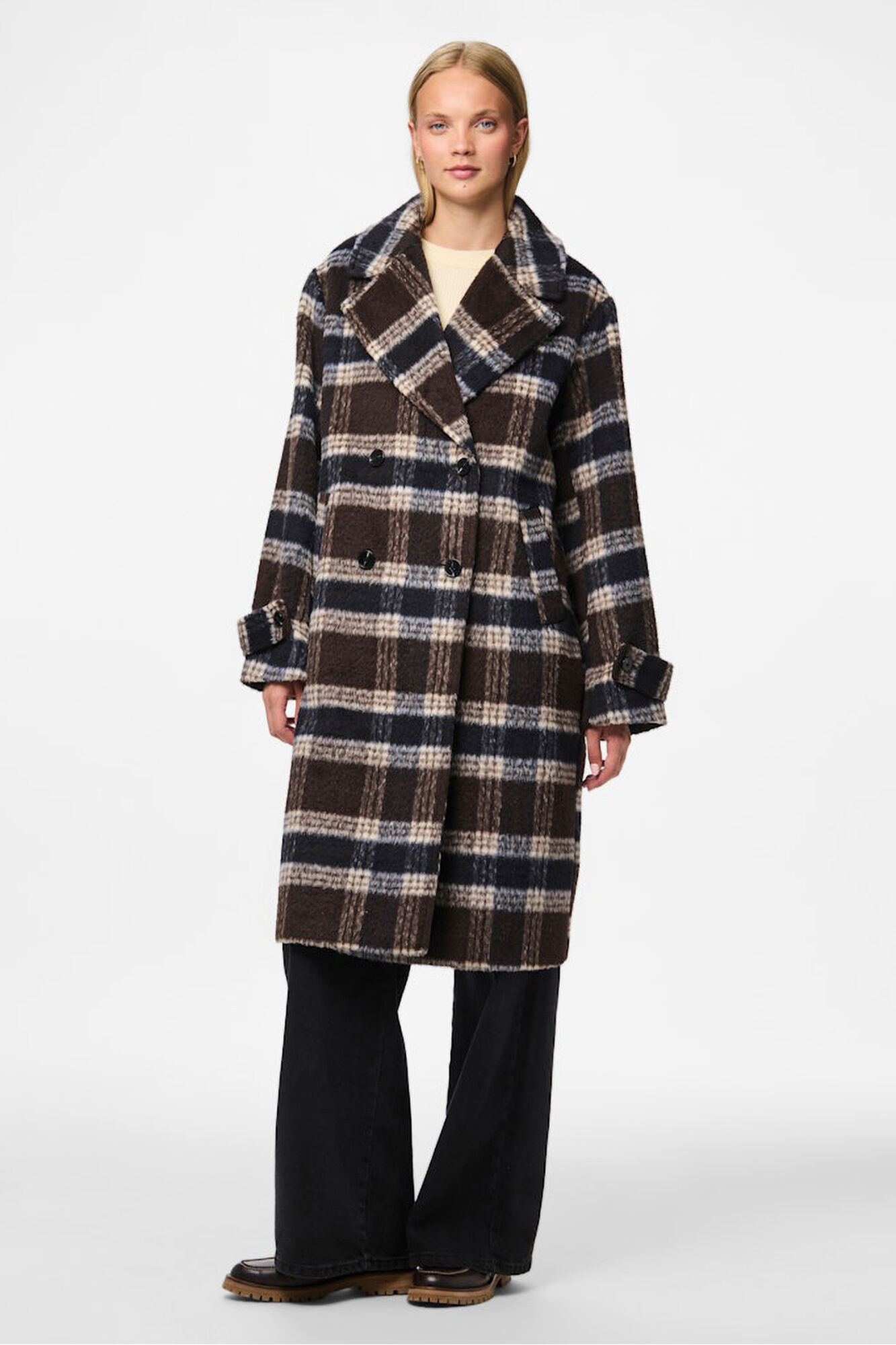 Pieces Abrigo pa&ntilde;o cuadros solapas