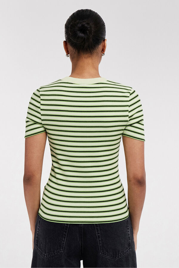 Topshop Camiseta estampada cuello redondo verde