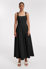 Topshop Vestido largo tirantes negro