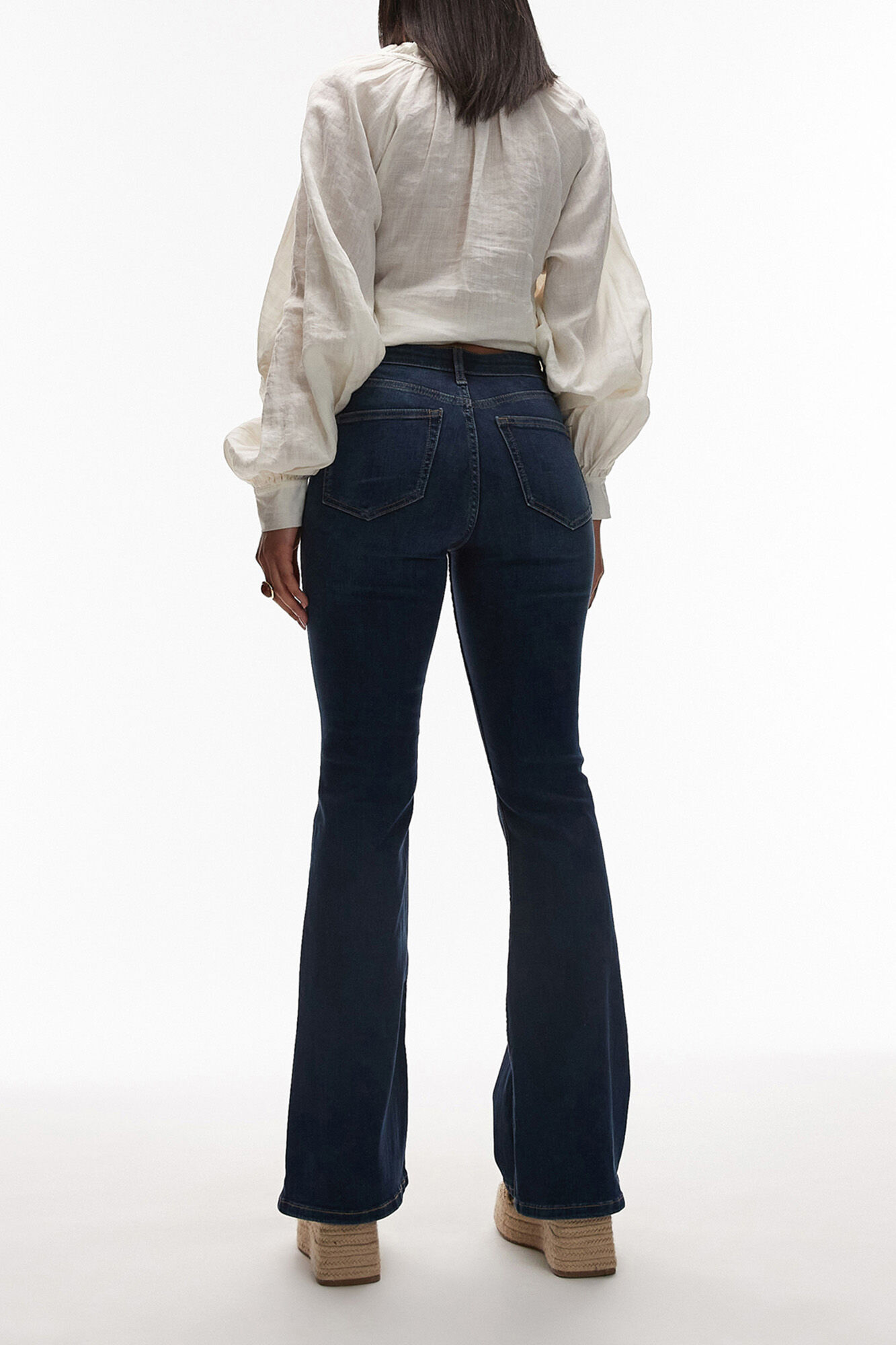 Topshop Jeans flare de tiro alto