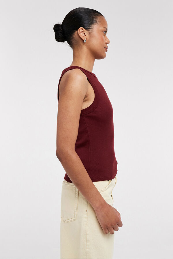 Topshop Top cuello redondo morado/lila