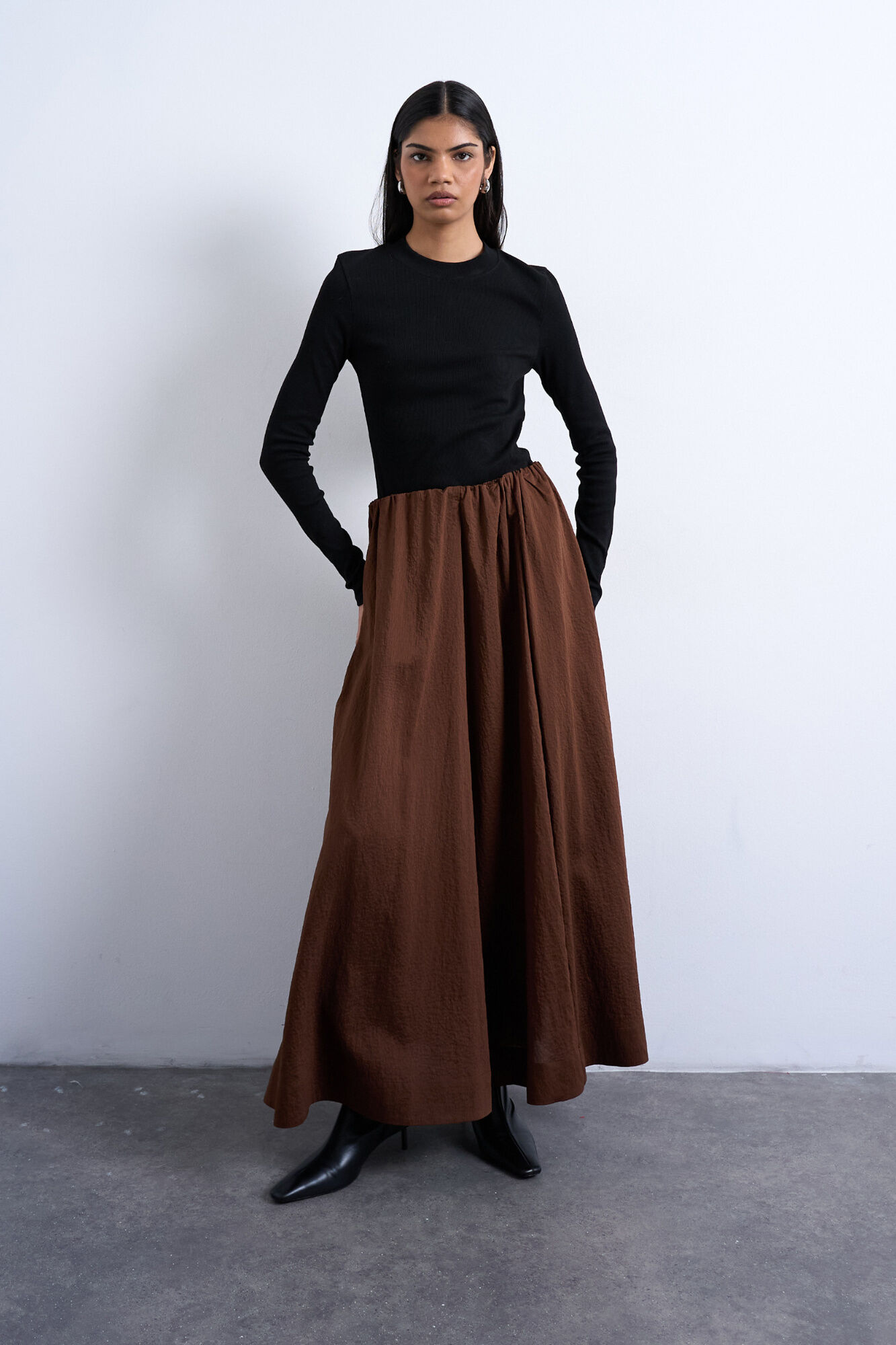 Topshop Falda midi algod&oacute;n