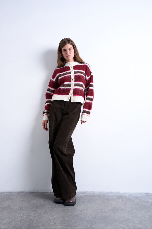 Topshop C&aacute;rdigan de manga larga rosa