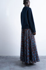 Topshop Falda larga a cuadros negro