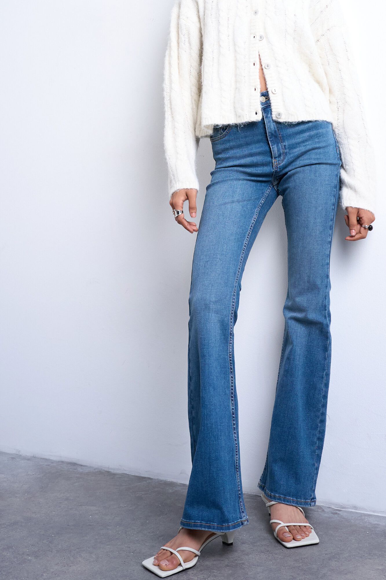Topshop Jeans flare tiro alto