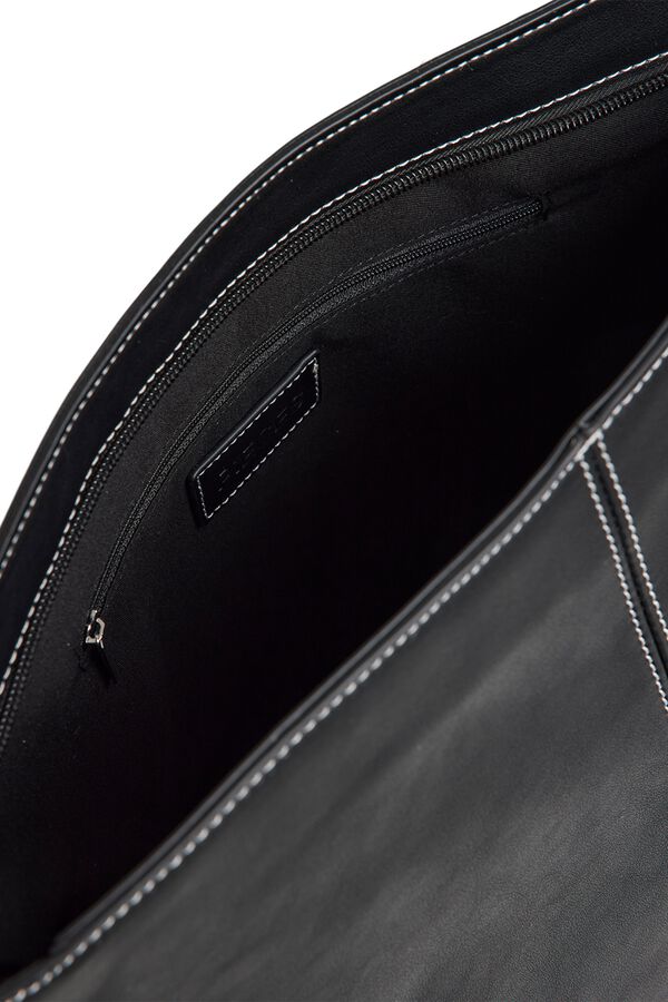 Pieces Bolso shopper efecto piel negro