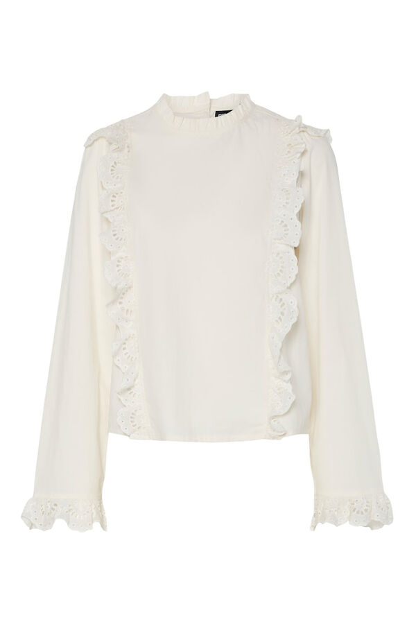 Pieces Blusa volantes con bordado ingles blanco