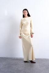 Topshop Top de manga larga satinado. beige