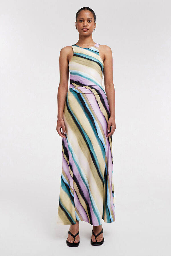 Topshop Vestido largo estampado morado/lila