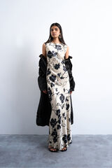 Topshop Vestido midi de cuello redondo y manga sisa negro