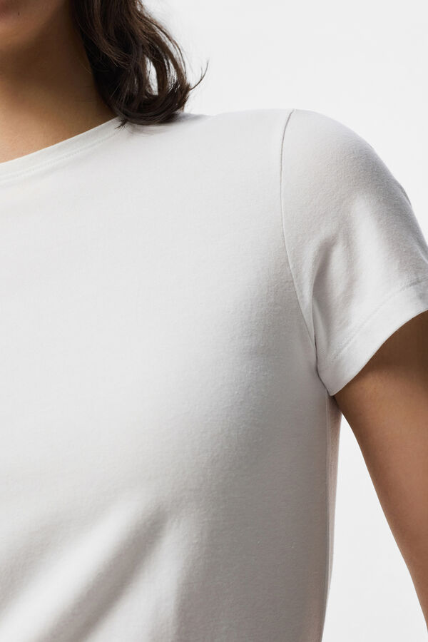 Pieces Camiseta b&aacute;sica blanco