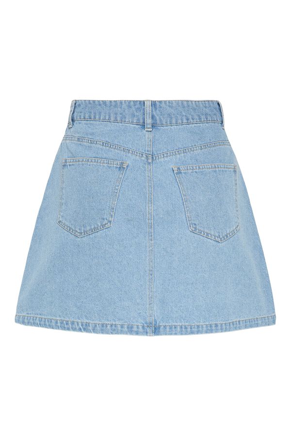Pieces Falda corta vaquera azul