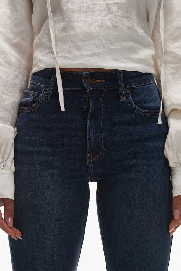 Topshop Jeans flare de tiro alto azul