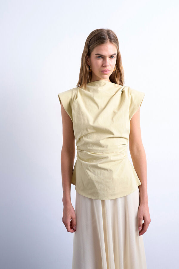 Topshop Top sin mangas estructurado marr&oacute;n