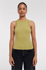 Topshop Top cuello redondo verde