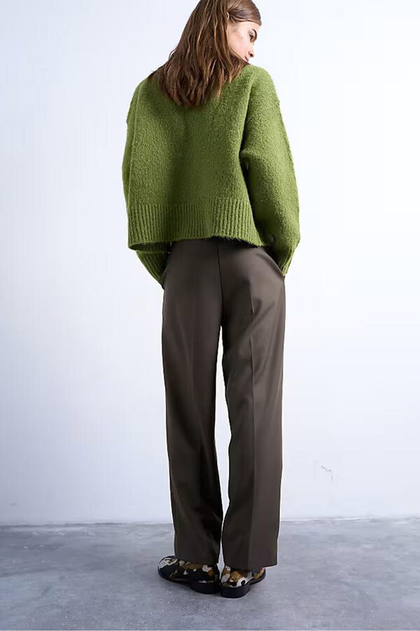 Topshop Pantalones holgados de pierna ancha verde