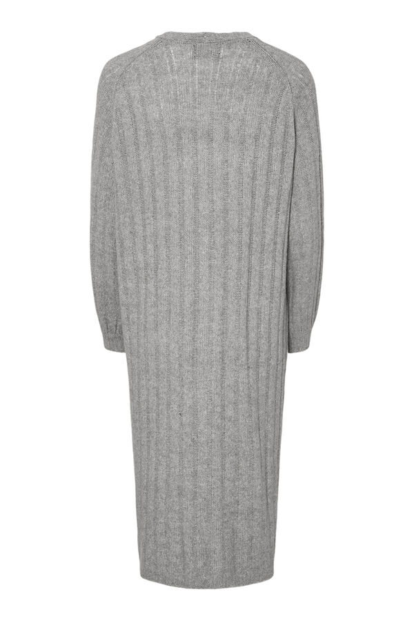 Pieces C&aacute;rdigan largo de punto gris