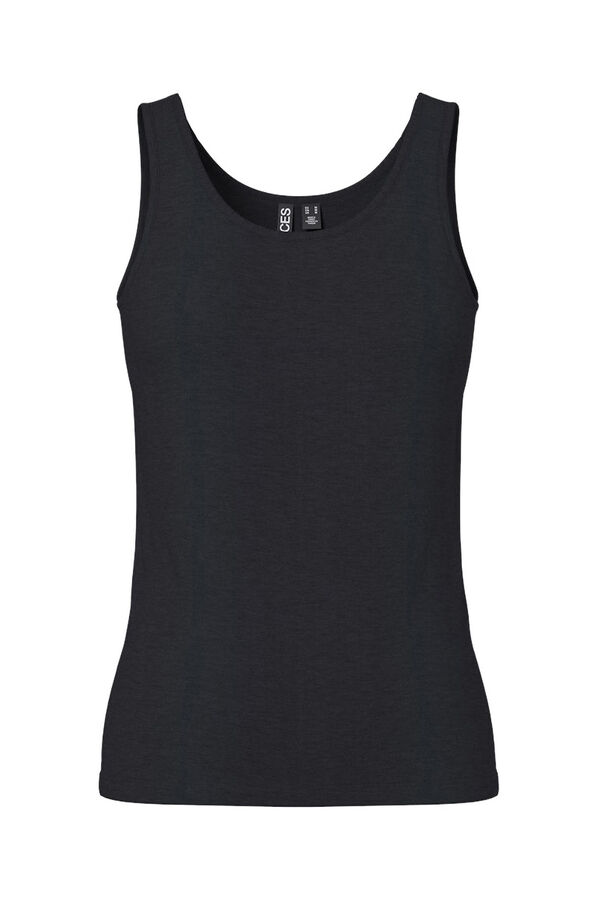 Pieces Tank top b&aacute;sico negro