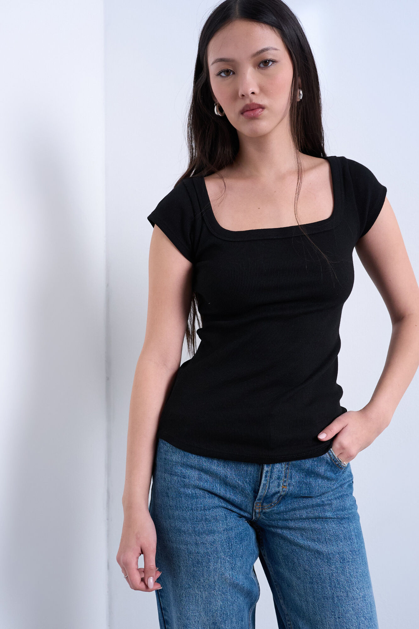 Topshop Camiseta cuello cuadrado