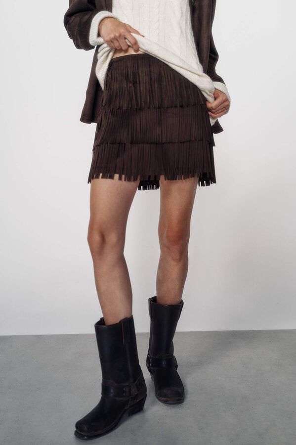 High Spirits Falda Velvet marrón