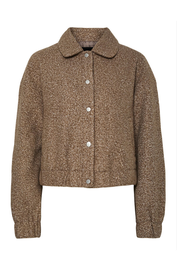 Pieces Chaqueta teddy marr&oacute;n