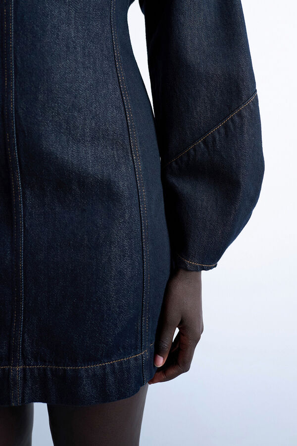 Topshop Vestido mini denim en algod&oacute;n y lyocell azul