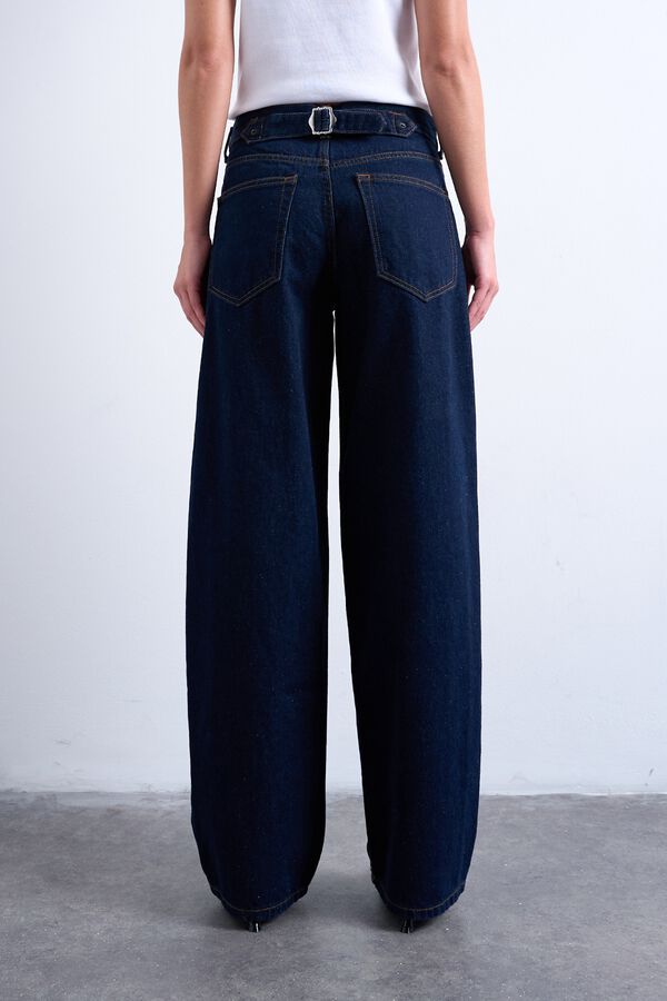 Topshop Jeans wide leg tiro bajo azul