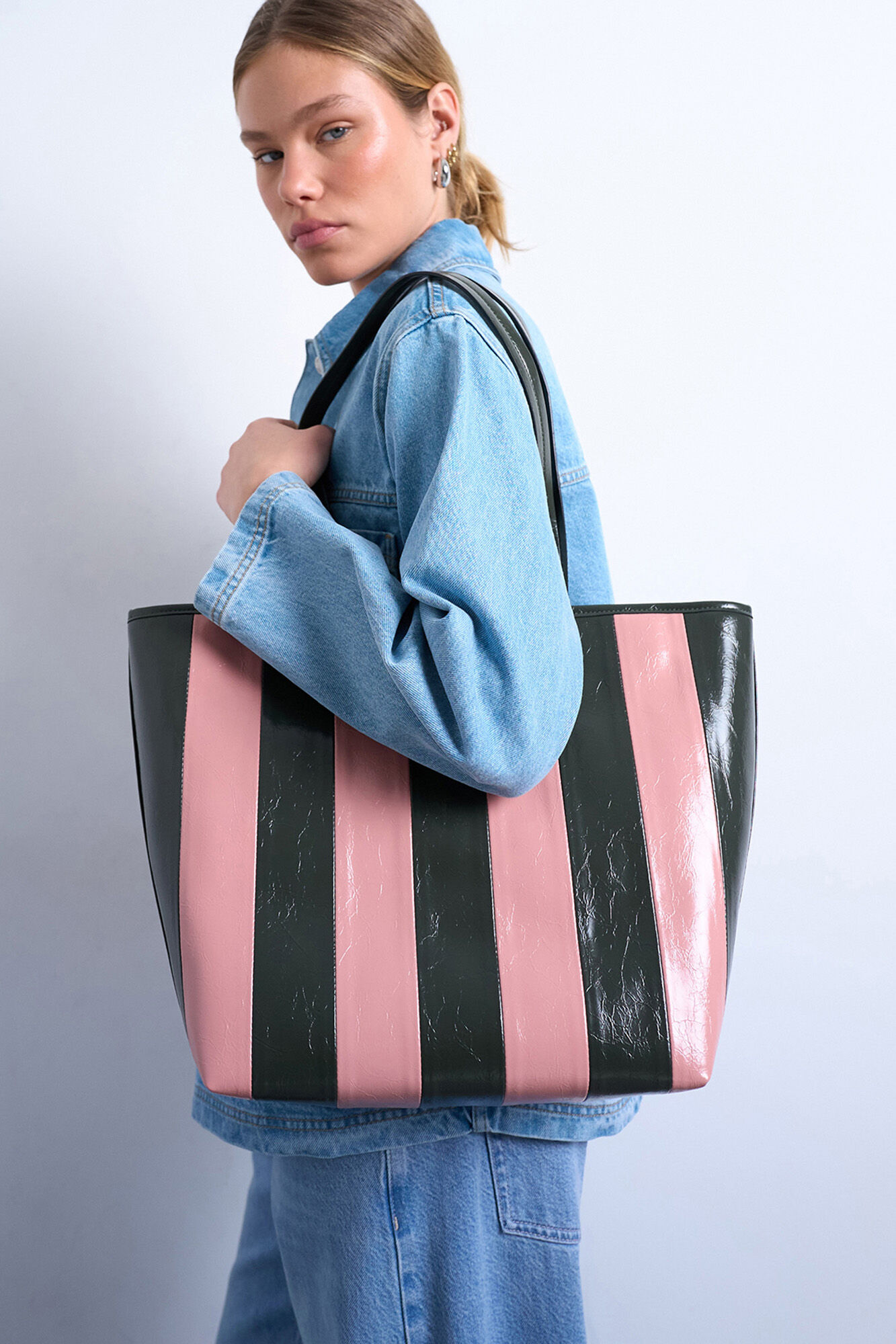 Topshop Bolso shopper rayas