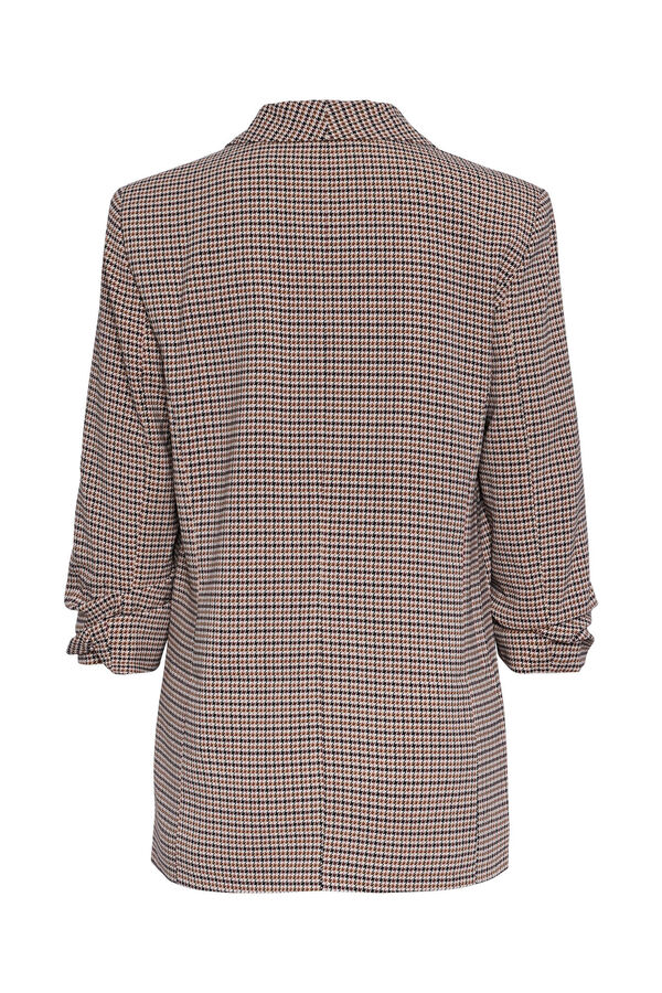 Pieces Blazer estampada floral con manga tres cuartos verde