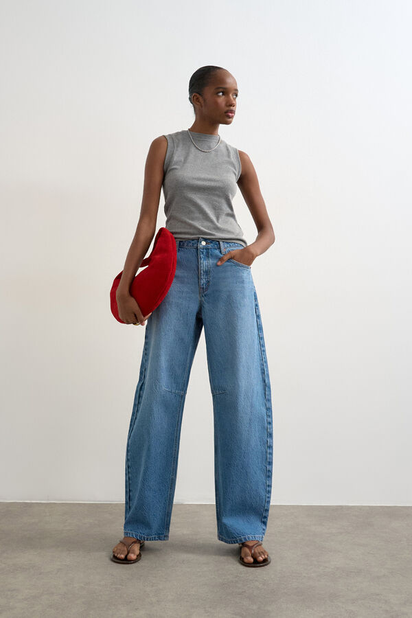 Topshop Jeans barrel fit azul