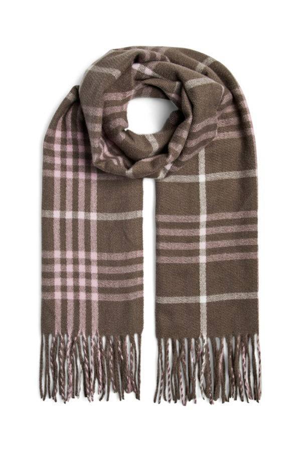 Pieces Bufanda b&aacute;sica larga con flecos gris