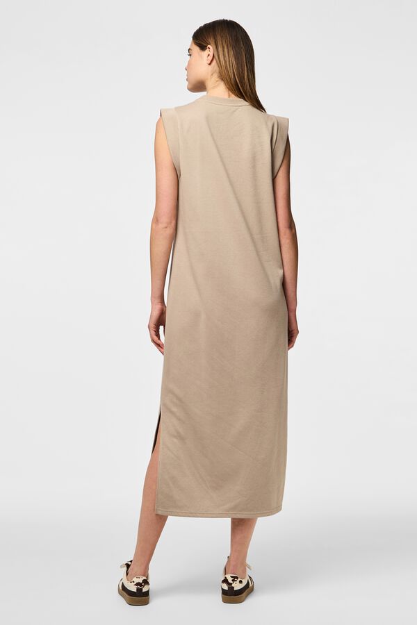 Pieces Vestido largo de algod&oacute;n beige