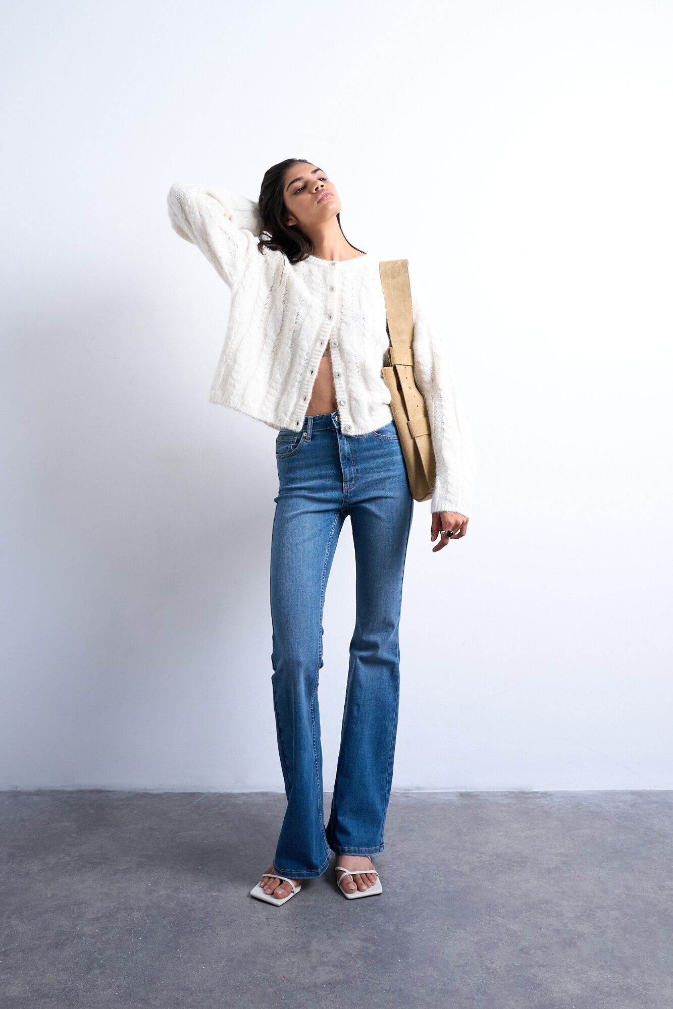 Topshop Jeans flare tiro alto