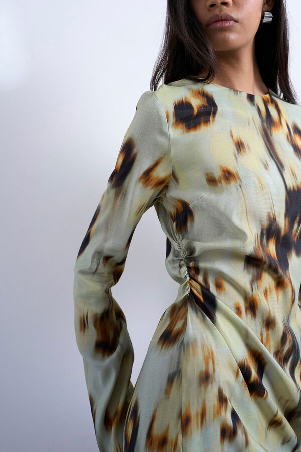 Topshop Vestido mini de viscosa verde