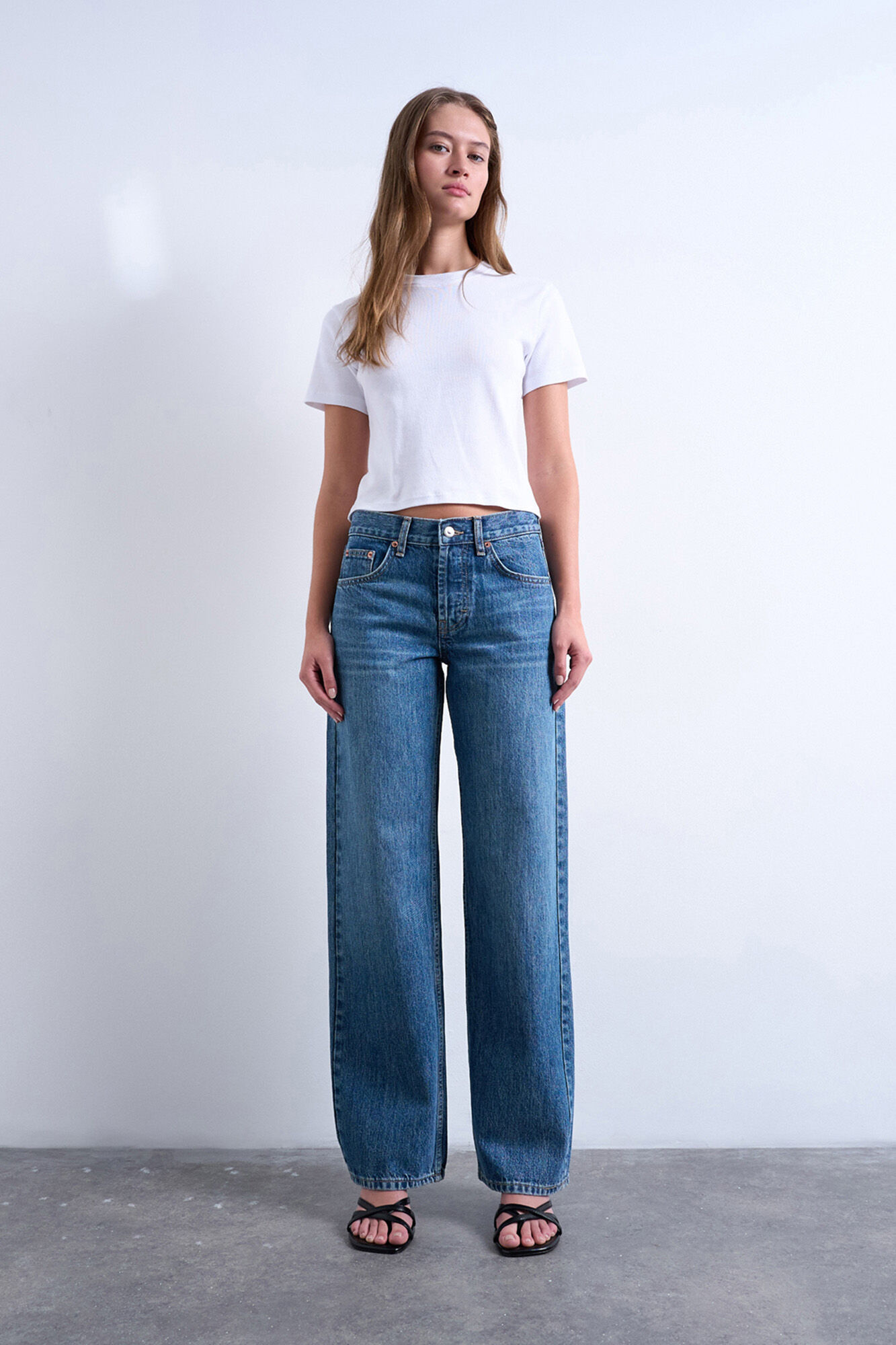 Topshop Jeans wide fit de tiro bajo