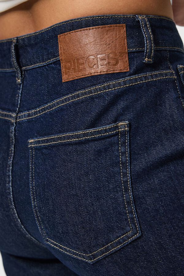 Pieces Jeans anchos tiro medio azul