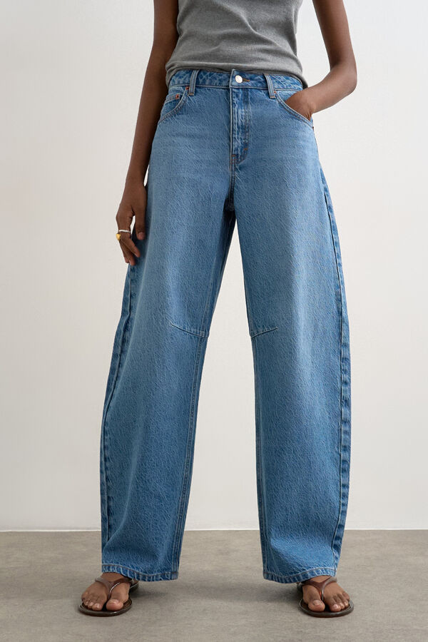 Topshop Jeans barrel fit azul