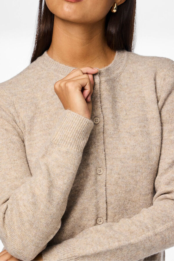 Pieces C&aacute;rdigan botones cuello redondo gris