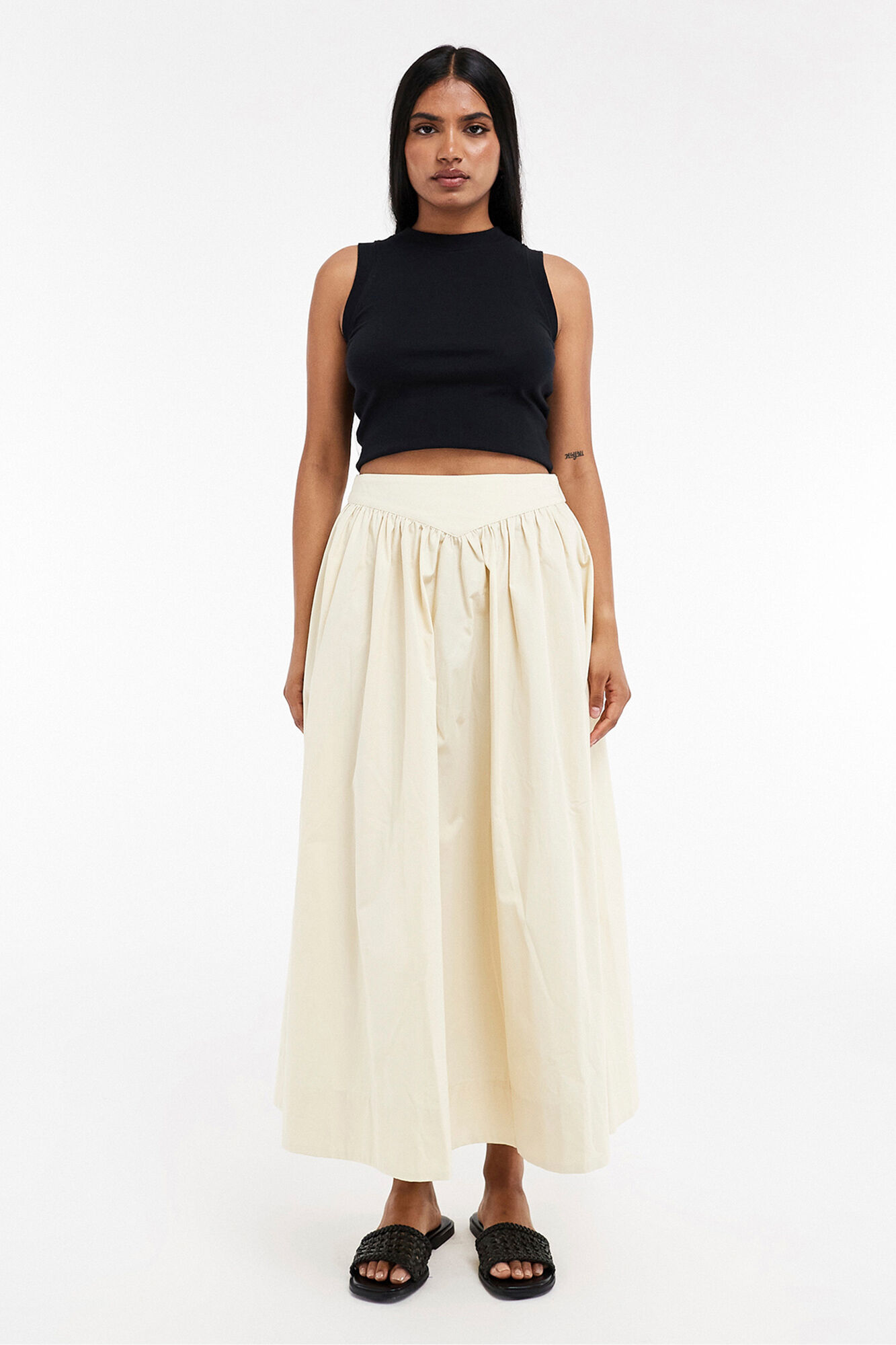 Topshop Falda larga detalle fruncido