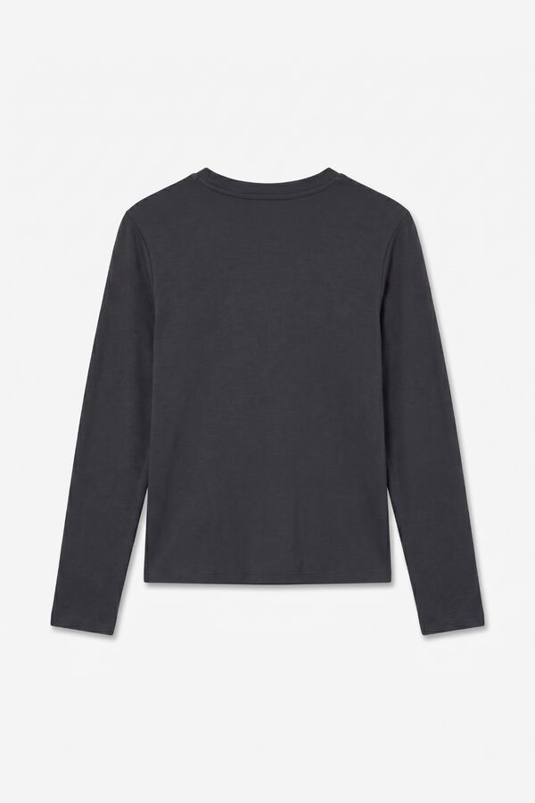 Topshop Camiseta manga larga algod&oacute;n negro