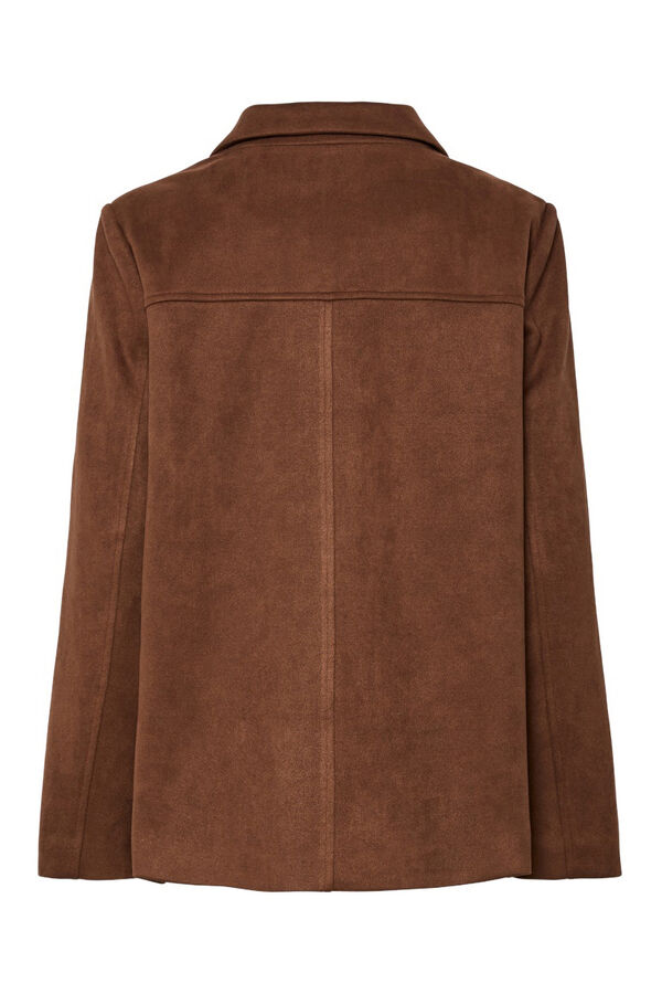 Pieces Chaqueta blazer antelina marr&oacute;n