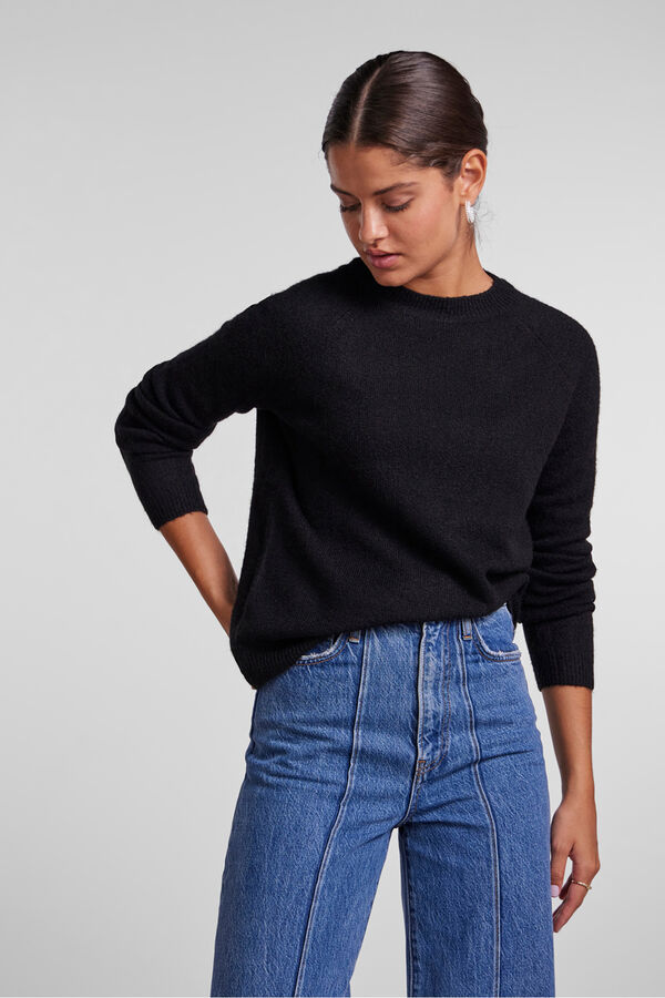 Pieces Jersey textura ligero negro