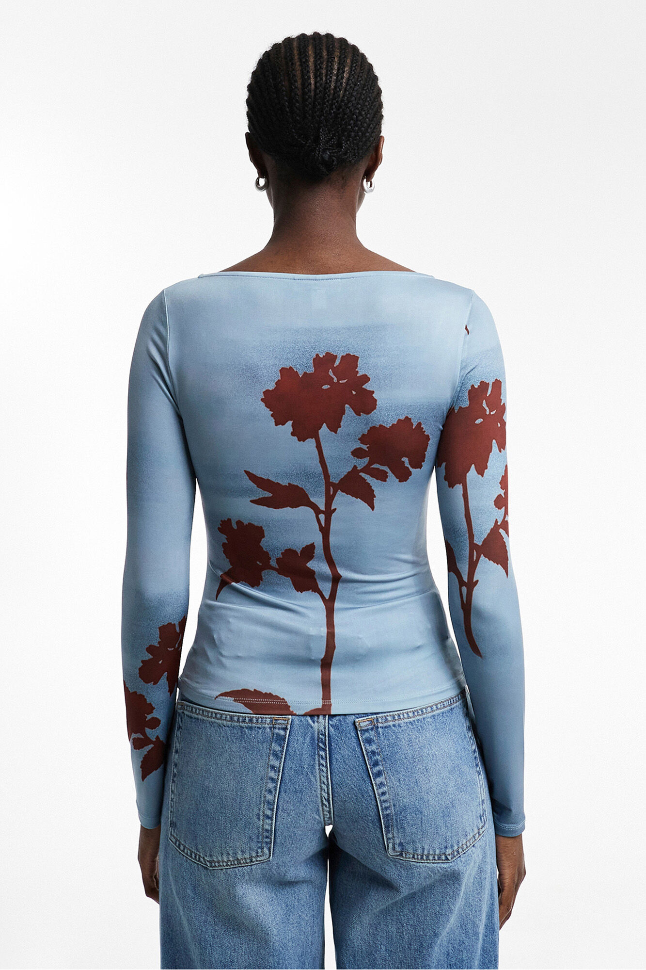 Topshop Top estampado manga larga