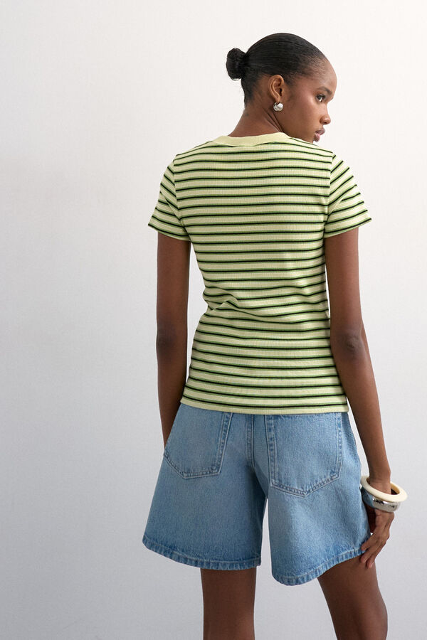 Topshop Camiseta estampada cuello redondo verde